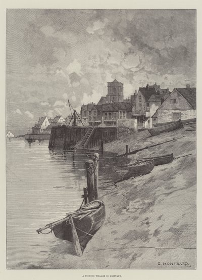 Un pueblo pesquero en Bretaña de Charles Auguste Loye